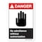 Signmission ANSI Danger, 5" Height, 7" Width, Decal, 5" H, 7" W, Landscape, No Admittance Without Authorization OS-DS-D-57-L-19880 - alternate 1